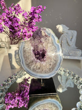 Load image into Gallery viewer, druzy amethyst geode with agate and quartz  2644
