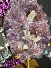 Load image into Gallery viewer, druzy amethyst geode with glitter calcite  2646
