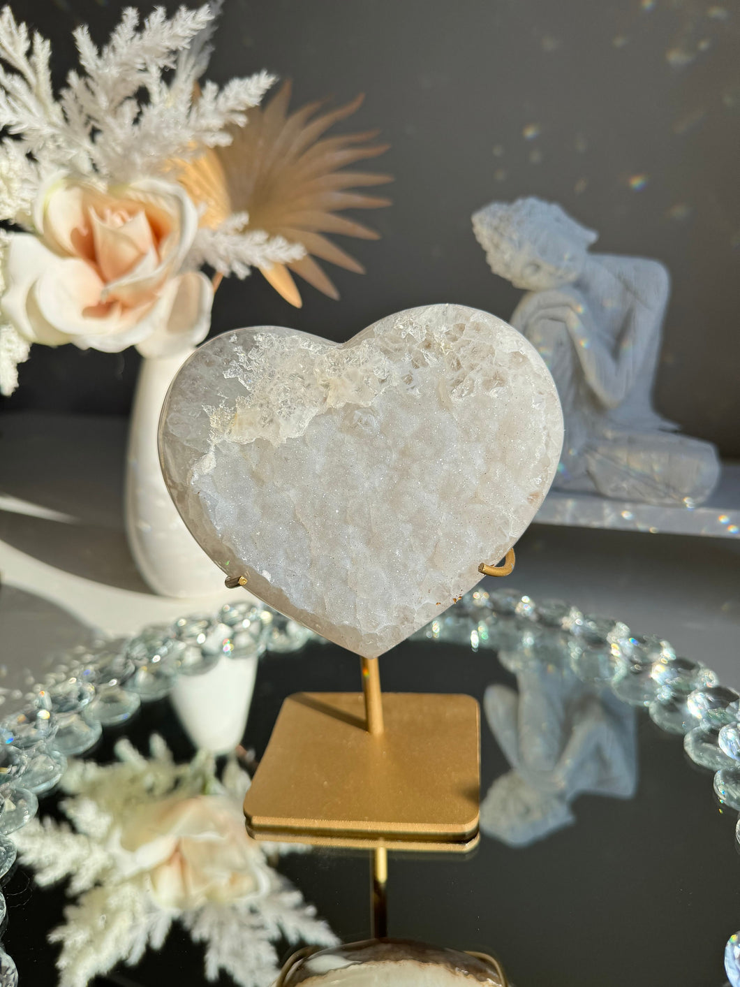 Sugar druzy quartz heart  2643