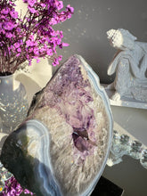 Load image into Gallery viewer, druzy amethyst geode with agate and quartz  2644
