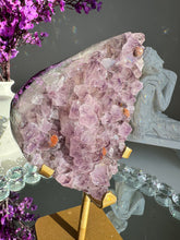 Load image into Gallery viewer, druzy amethyst cluster with red hematite puffs  2657
