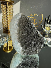 Load image into Gallery viewer, Black amethyst geode  2668 sugar crystals
