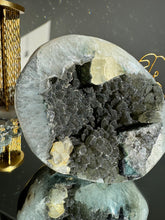 Load image into Gallery viewer, Black amethyst geode and calcite   2672
