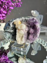 Load image into Gallery viewer, amethyst geode with agate and calcite   2670
