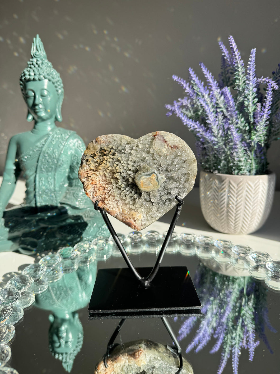 Druzy jasper stalactite heart  2665