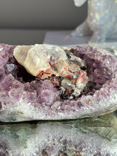 Load image into Gallery viewer, amethyst geode with calcite  2666
