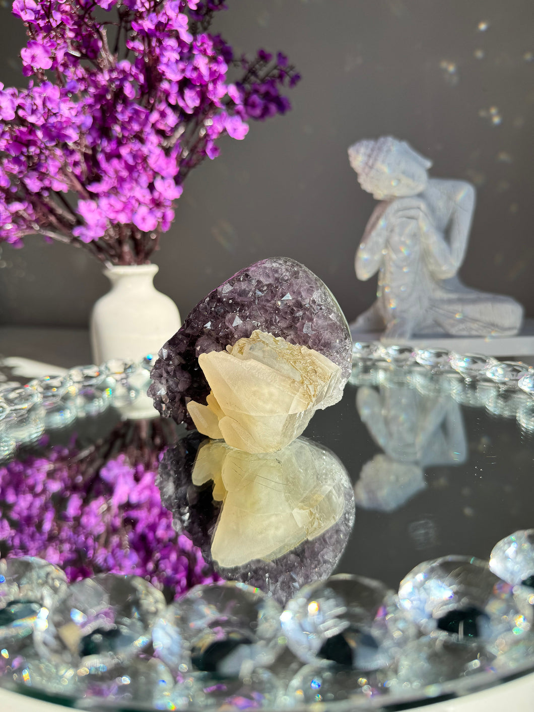 amethyst with calcite  2664 1