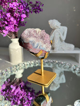 Load image into Gallery viewer, druzy amethyst geode with agate and red jasper   2655
