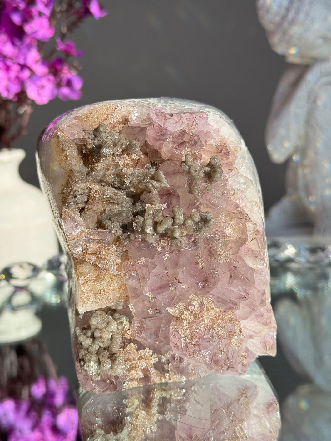 amethyst cluster with agate and quartz banding  2654