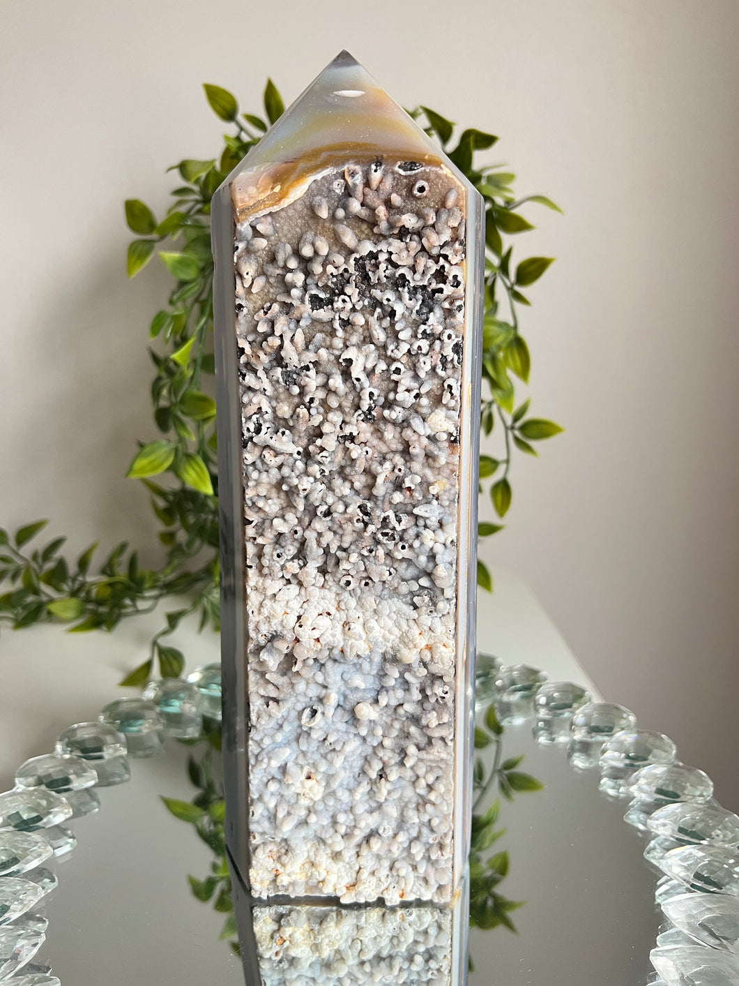 Druzy agate tower 1623